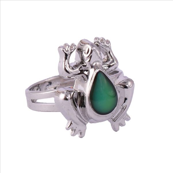 

frog mood ring adjustable color changes to the temperature of your blood, Silver