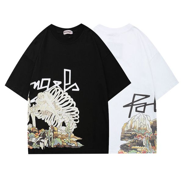 

brand meichao palm angcls short sleeve t-shirt physical correct edition letter printing pa angel casual teec5jd, White;black