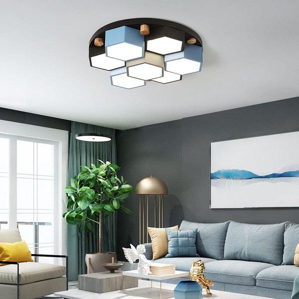 

pendant lamps honeycomb nordic geometric lights living room led ceiling bedroom dining eye protection