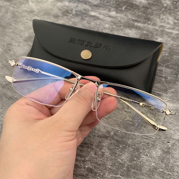 

designer sunglasses crosin new business half ultra light thin edge metal myopia frame the and women's glasses, White;black