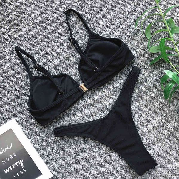 

thong steel prop swimwear women string bikini high cut brazilian biquini beach plavky ladies micro swimsuit, White;black