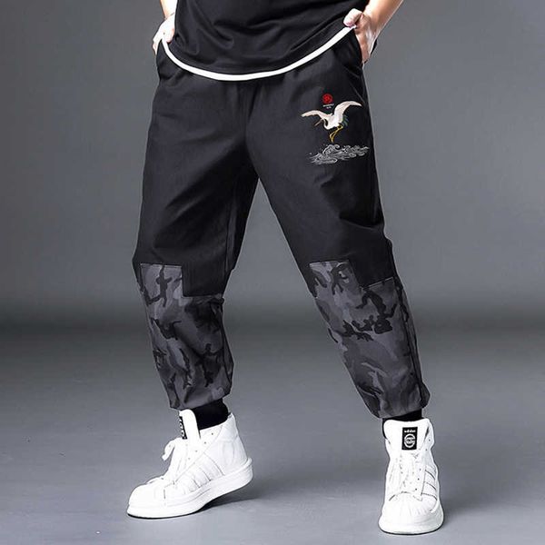

men's pants plus 7xl 6xl 5xl hip hop patchwork sweatpants joggers trousers casual drawstring sportwear male hiphop personality hxuu, Black