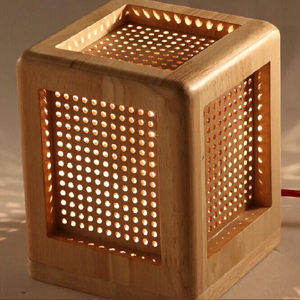 

table lamps wooden for bedroom bedside lamp hollow engraved wood light restaurant bar home deco lighting kids luminaires