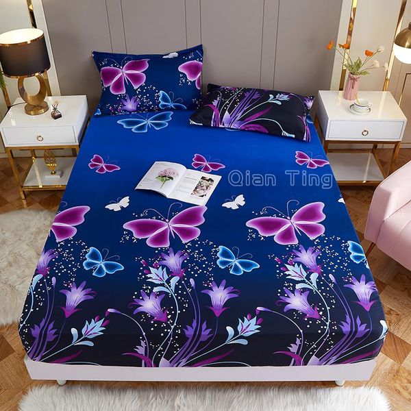 

sheets & sets ( on product)1pcs polyester printed fitted sheet mattress cover four corners with elastic band bed sheet(no cases)