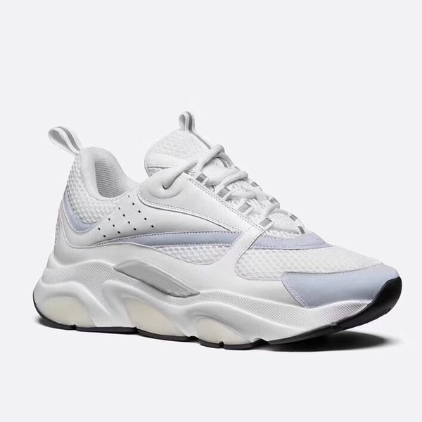 

b22 designer shoes with box menÂ women calfskin sneakersÂ technology knitted canvas sneaker platform leather lace up white trainers, Black