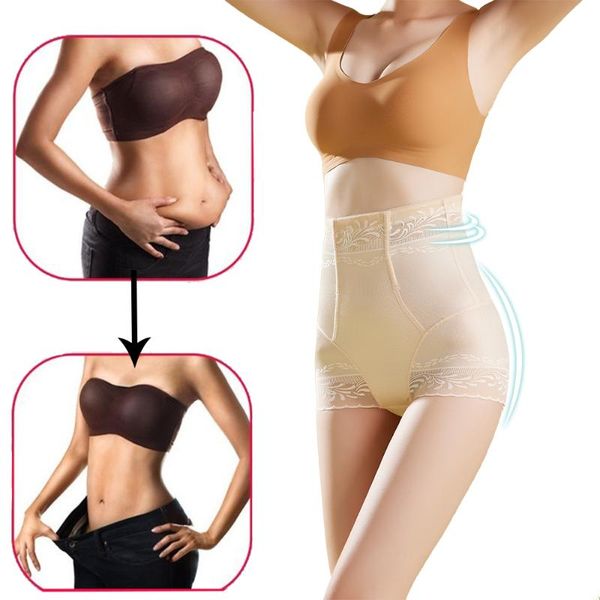 

like women ice silk seamless lace high waist training shapewear hip raise fat burning body shaper abdomen pants women's shapers, Black;white