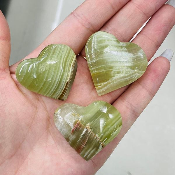

decorative objects & figurines 3pc afghanistan jade crystals heart shaped stone love healing home decor