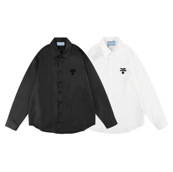 

mens designer tech fleece shirts classic letters print long sleeved t-shirts for men women casual polo shirt white black tee