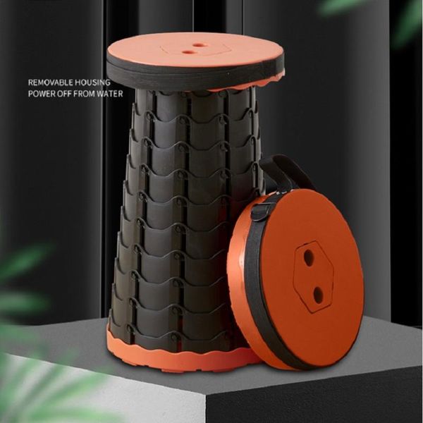 

retractable folding stool height adjustable portable plastic collapsible telescoping for camping fishing outing camp furniture