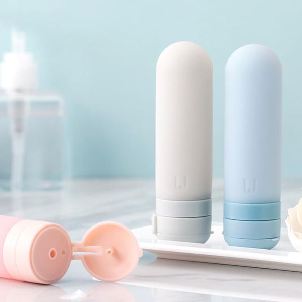

storage bottles & jars 50ml portable silicone travel refillable cosmetic shampoo shower gel squeeze kits for lotion bath containers
