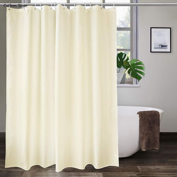 

beige solid shower curtain liner fabric bathroom with hooks for el weigthed hem waterproof bath curtains