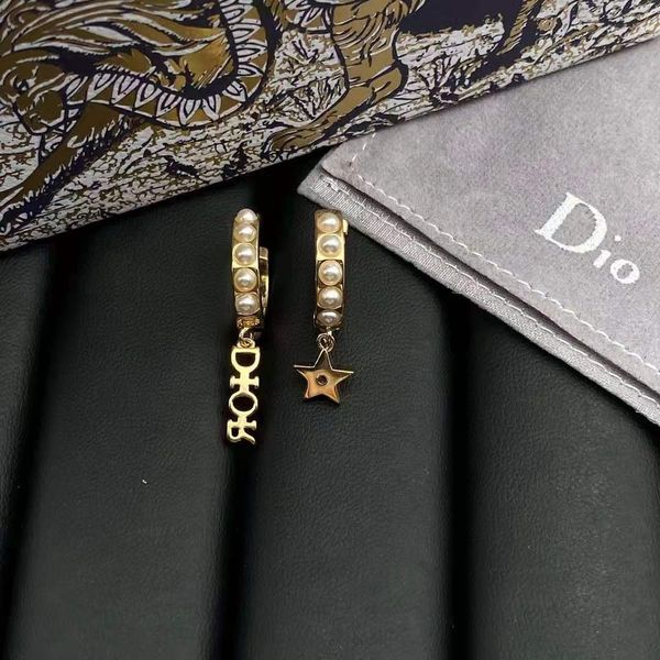 

earrings fashion luxury designer jewelry d family 21 products do pearl letter asymmetric star rhinestone generous temperament, Golden