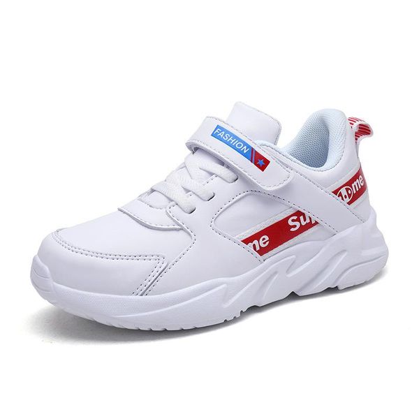 

sneakers children shoes boys girls damping outsole slip hook&loop mesh breathable kids sports child running shoe big size 27-40, Black;red