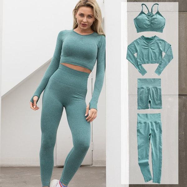 

yoga outfit clothing set sports suit women sportswear fitness athletic wear gym seamless workout clothes 2/3/4pcs