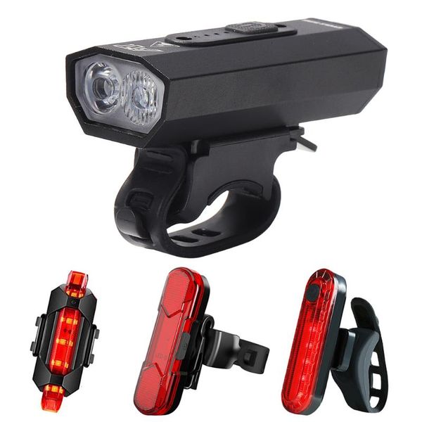 

bike lights bicycle led light rainproof usb type c charging headlight warning lamp digital display
