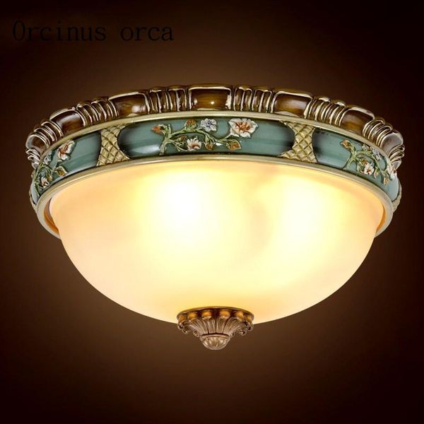 

ceiling lights european style retro carved glass lamp room balcony hallway corridor american modern simplified light