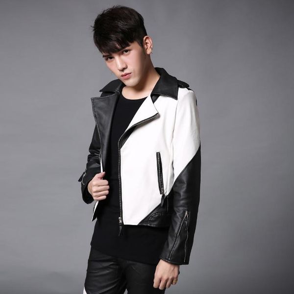 

men's fur & faux men white leather jackets coats pu black and color overcoat