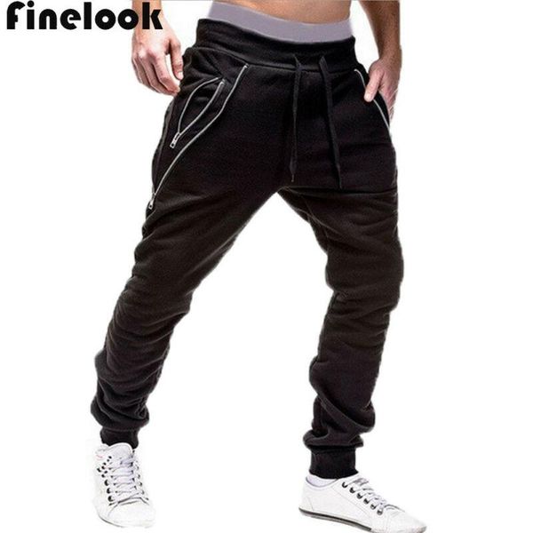 

men's pants fashion men long high waist casual sport gym slim fit trousers running joggers sweatpants black gray