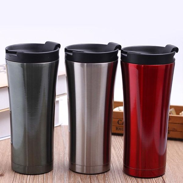 

water bottles 500ml coffee cup with lid insulation flip buckle hand vacuum stainless steel portable flasks thermoses