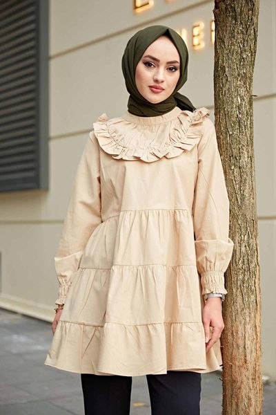 

ethnic clothing women's front frilled temporary shed tunik ladies muslim for women blouse long sleeve casual islami 2021 summer spring, Red