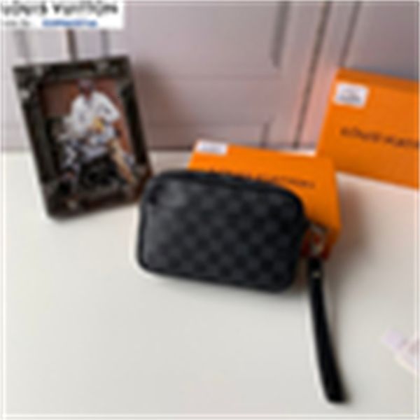 

bag chain brand men leather designer compact luxury black plaid m61739 real small long wallet and wallets convenient purse clutch clutches e, Red;black