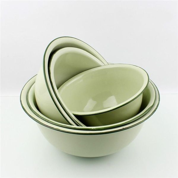 

bowls green enamel basin, deep soup bowl, multi-purpose basin