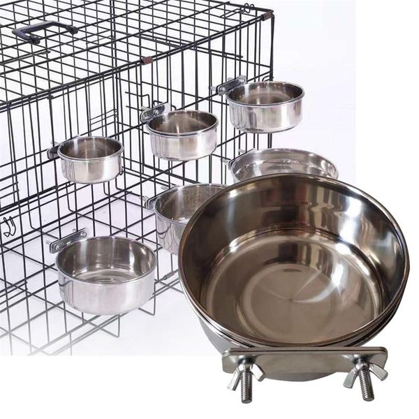 

other bird supplies pet birds hanging cage bowl dish cup anti-turnover stainless steel feeding drinking feeder for parakeet lovebird fi