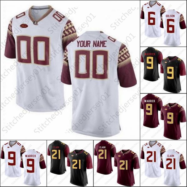 

custom florida state seminoles fsu football jersey 33 amari gainer 13 brandon moore 1 emmett rice 10 mckenzie milton 13 travis mens women yo, Black