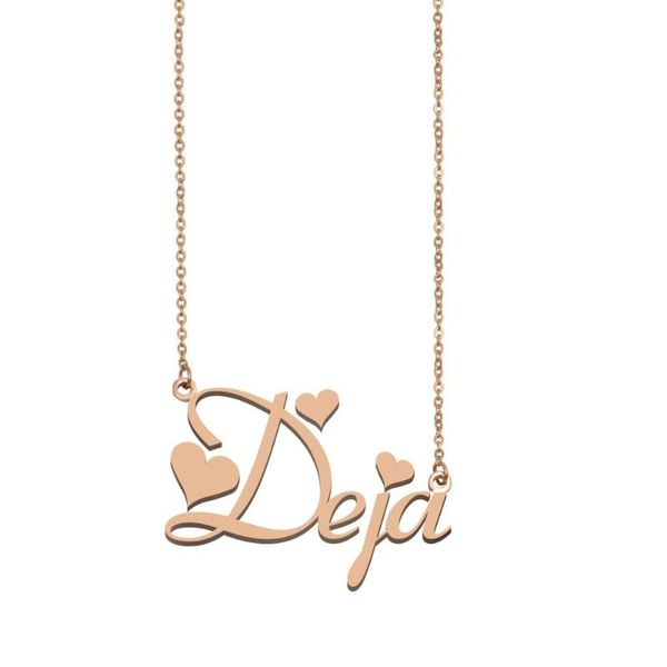 

pendant necklaces deja name necklace, custom necklace for women girls friends birthday wedding christmas mother days gift, Silver