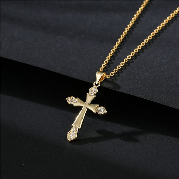 

2021 selling religious jewelry trend cross pendant aaa zircon necklace, Silver