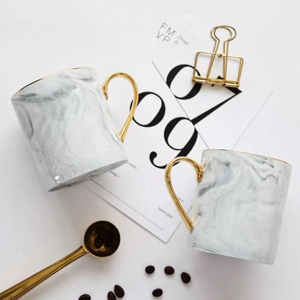

mugs 400ml gooden handle marble design ceramic coffee or tea mug cups for breakfast drinkware