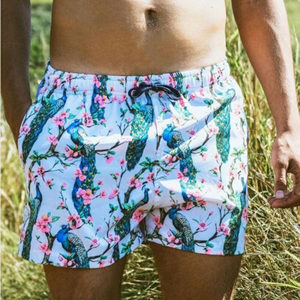 

men's floral board surf beach shorts swim sports casual trunks pants hawaiian, White;black