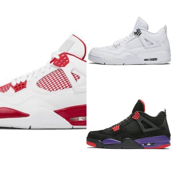 

4 4s 2021 with shoe box designers sail neon metallic purple basketball union noir guava ice jumpman mens shoes sneakers black cat brednq9g
