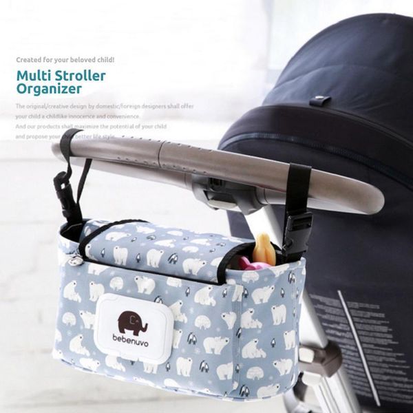 

stroller parts & accessories baby waterproof cartoon flower elephant storage infant hanging bag trolley capacity travel nappy tslm1