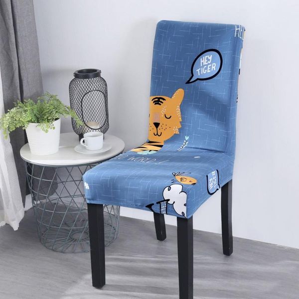 

chair covers cartoon pattern cover for dining room wedding kitchen office spandex stretch anti-dirty home decor seat case