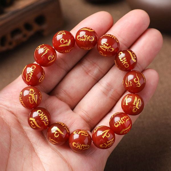 

selling natural agate lettering bracelet, Black