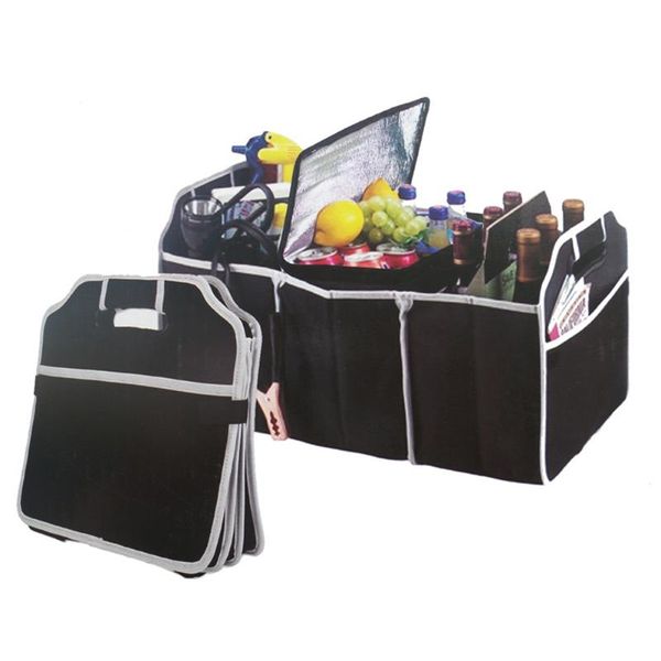 

car organizer non-woven storage box multi-grid folding trunk finishing glove