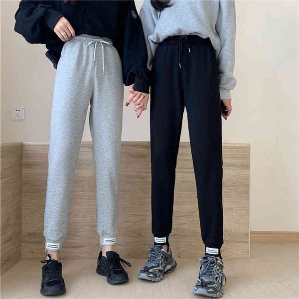 

jxmyy fal winter clothing plus fleece trousers foot pants casual pants women trend 210412, Black;white