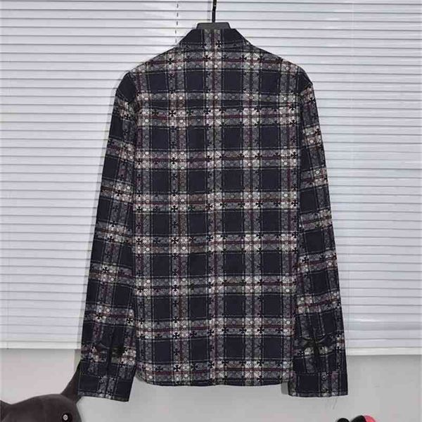 

chrome/heartscoat crosin cross plaid casual couple shirt shirt, Blue