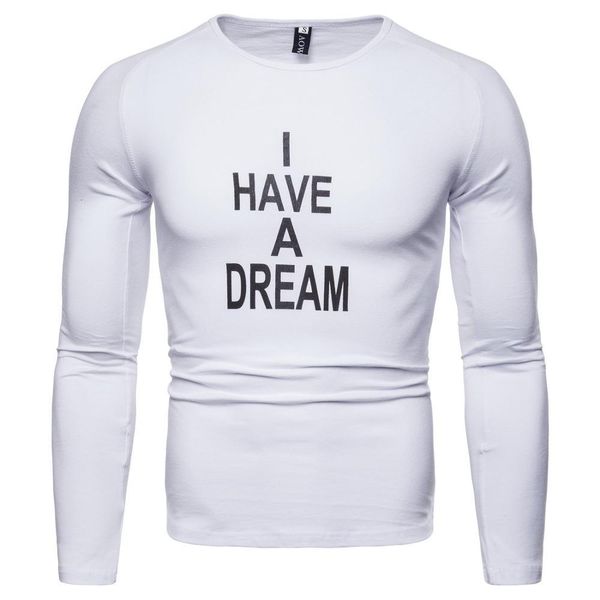 

men's t-shirts shirt with long sleeves of pure cotton, White;black