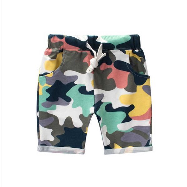 

summer boys camouflage shorts cotton trousers kids beachwear children loose sport beach girls clothing sweatpants 210529, Black