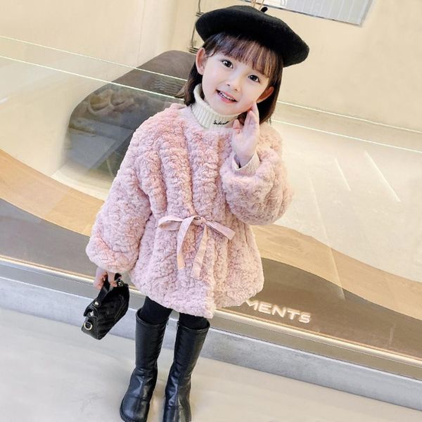 

jackets girls fur coat solid color for winter autumn children's casual style clothes, Blue;gray