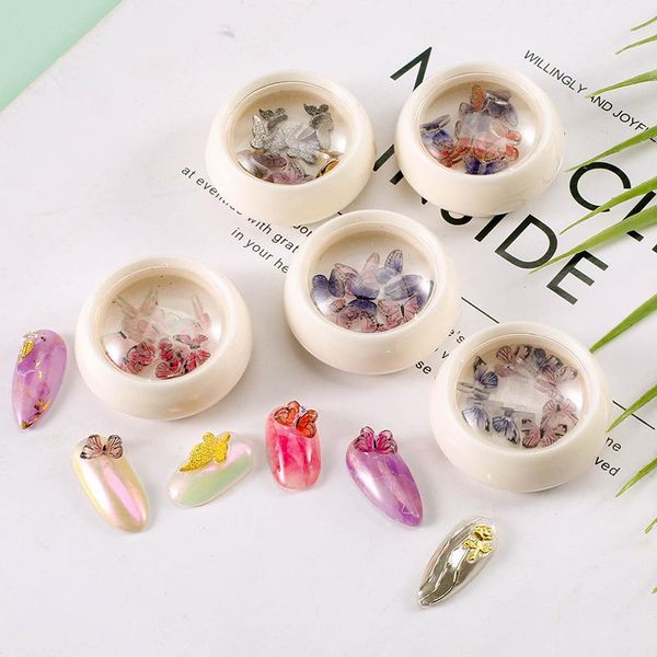 

styles mixed finished mini butterfly jewelry nail diy handmade three-dimensional nails 3d charms decoration art decorations, Silver;gold