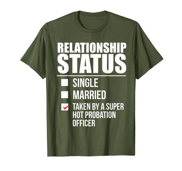 

relationship status taken super probation officer gift t-shirt, White;black