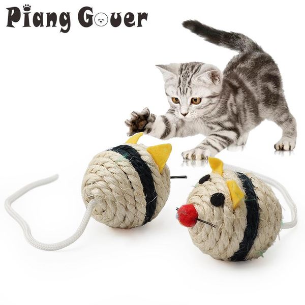 

2pcs/lot sisal cute mouse toys mice animal cat play with cats pet supplies