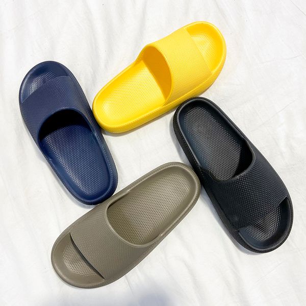 

summer 2021 sandals cross-border couple flip flops fashion casual thick-soled beach slippers for men and women, Black