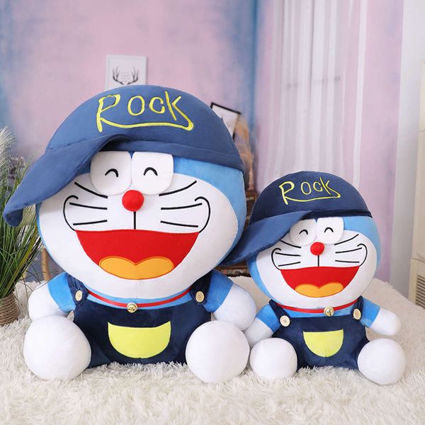 

plush toys doraemon doll with hat jingle cat blue fat children large gift items