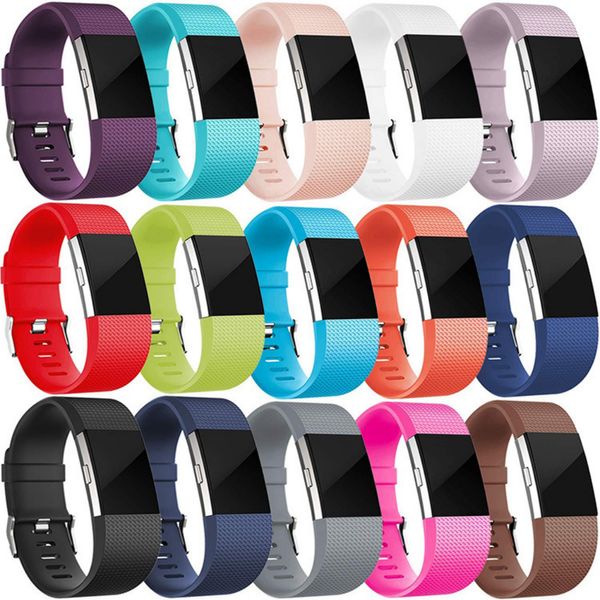 Fitbit şarj için Saat Kayışı 2 Watchband Silikon Yedek Sapanlar Hafif Bilezik Su Geçirmez Bant Spor Bileklik