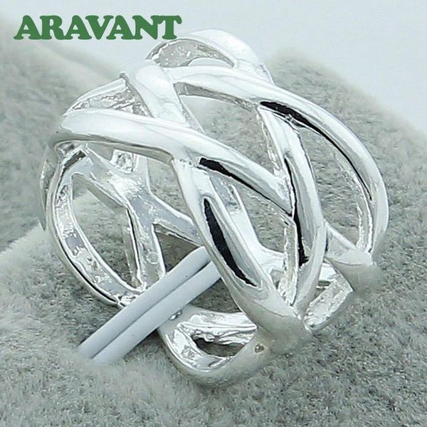

cluster rings arrival 925 jewelry silver plated weave for women men fashion gifts, Golden;silver