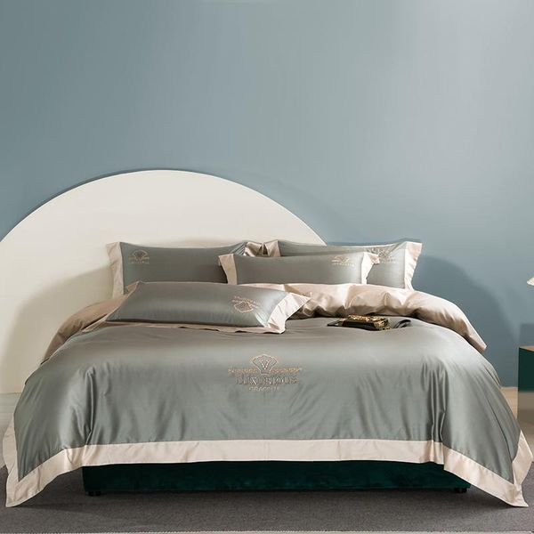 

bedding sets 1000tc egyptian cotton set embroidery v bedlinen blue duvet covet  king size bedsheet pillowcase